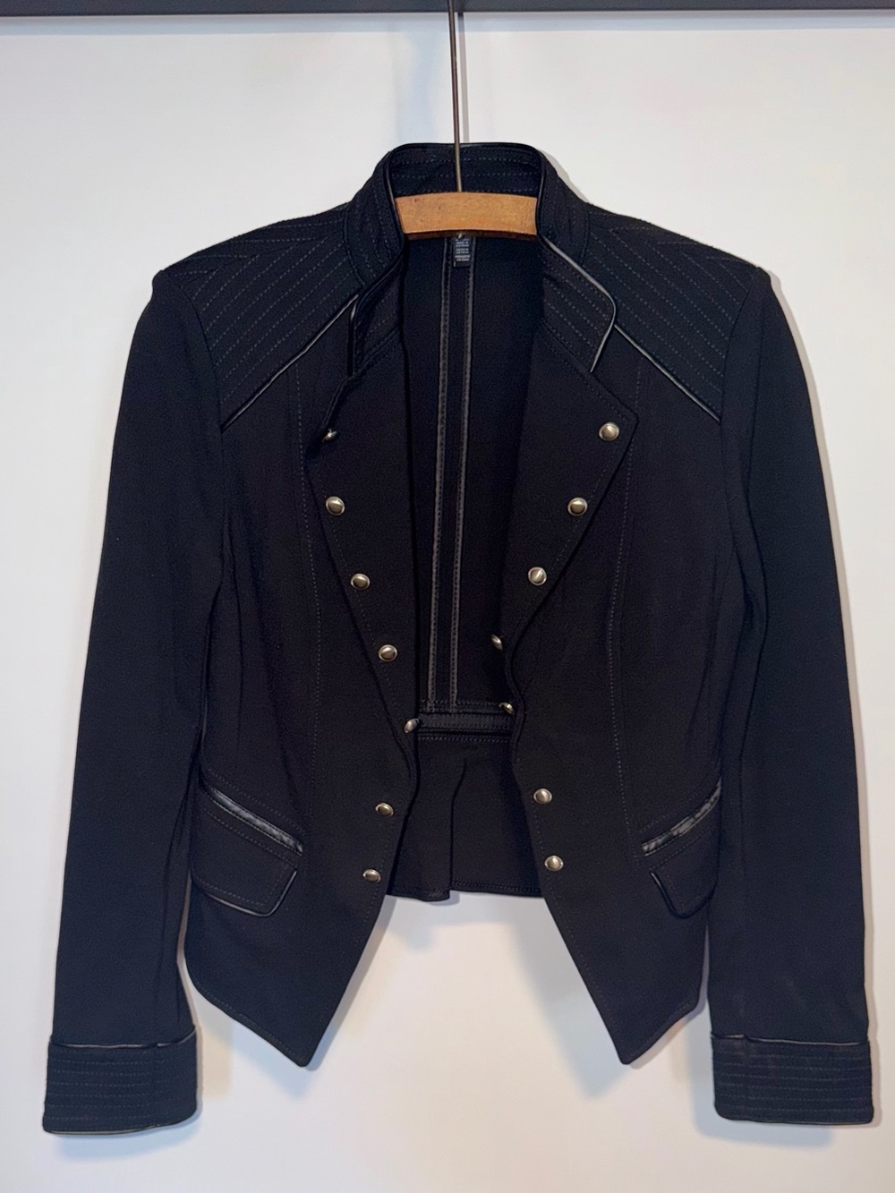 White House Black Market Black Military-Style Double-Button Blazer